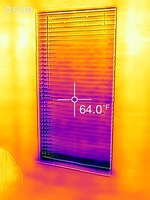 Thermal image of guest room window