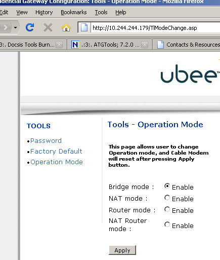 Putting the UBEE Cable Modem from Time Warner in Bridge - The Infinite Unknown