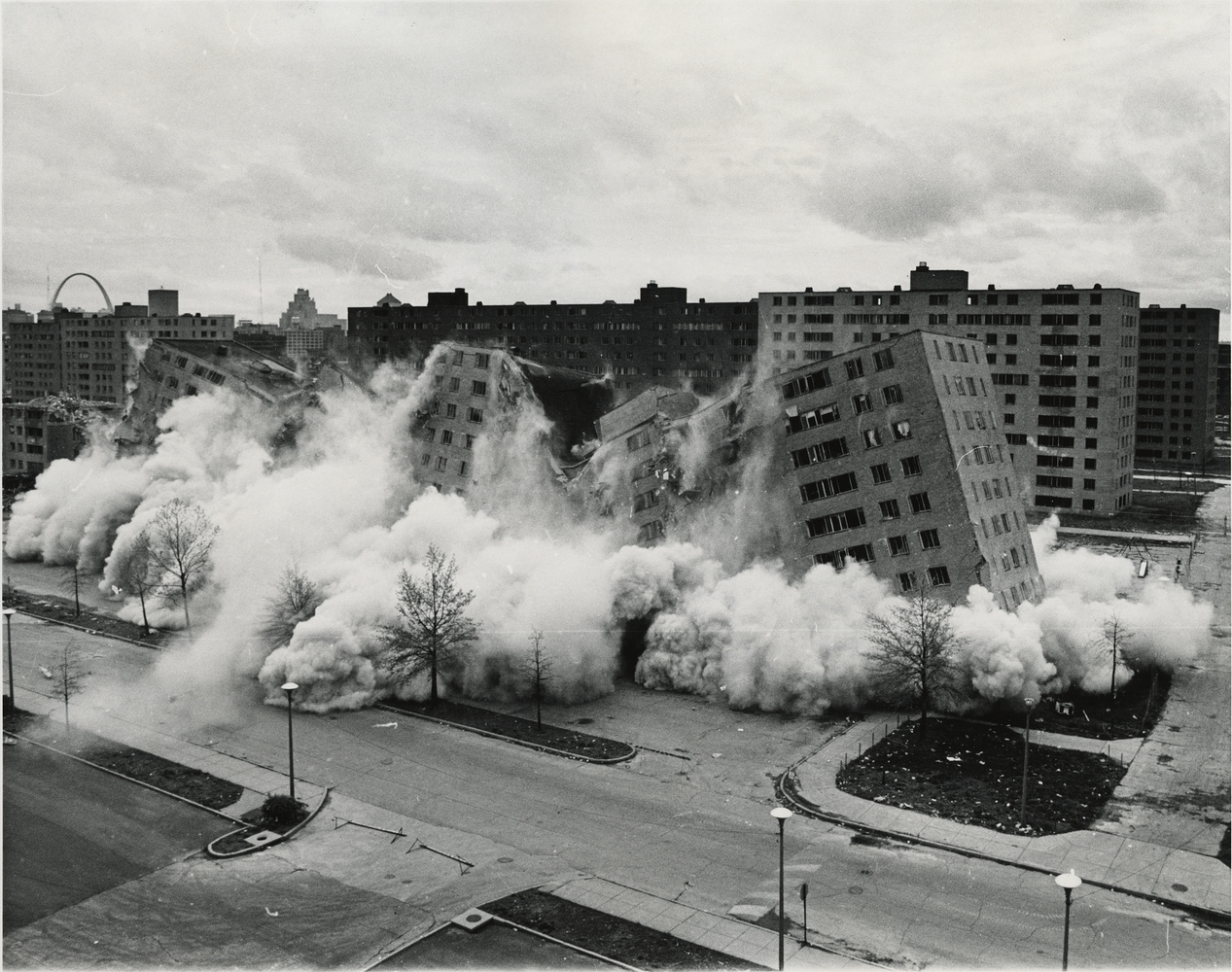 Pruitt-Igoe demolition, 1972. Photo: US Army Corps of Engineers (public domain) via ArchDaily